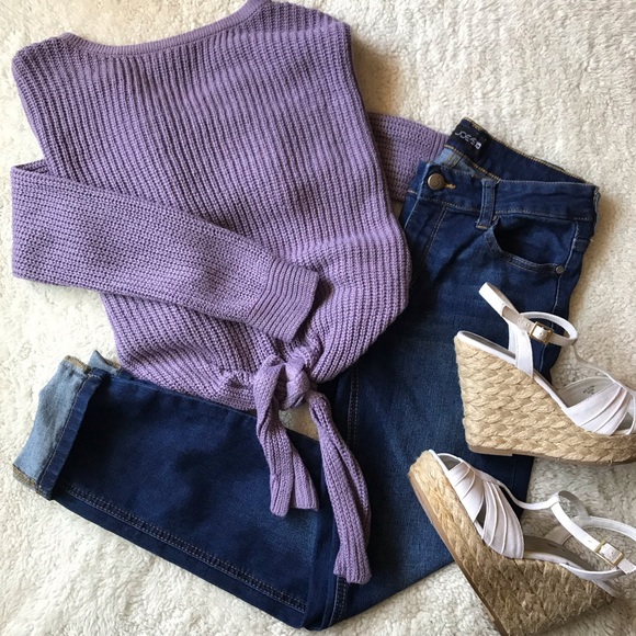 Universal Thread Sweaters - Purple Universal Thread crop sweater